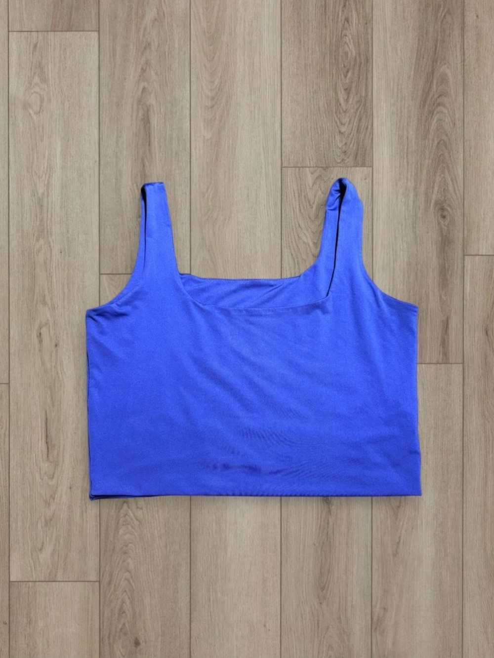Blue Square-Neck Tank Top